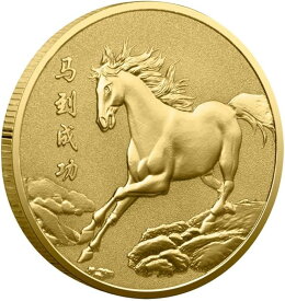 2026年 干支 コイン メダル 馬 午年 記念 硬貨 金 開運 金運 金貨 銀貨 競馬 お守り (ゴールド)