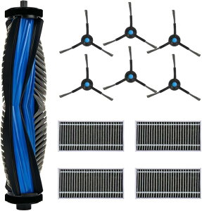�݊��i �G�R�o�b�N�X�Ή� ���Օi 11�_���� Ecovacs deebot N30 PRO OMNI/N30 PLUS/N30 ���{�b�g�|���@�����p���Օi �A�N�Z�T���[�Z�b�g (�u���b�N, 11)