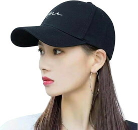 ジーティアモ キャップ 帽子 レディース ロゴ きゃっぷ おしゃれ かわいい 英字 ワンポイント アジャスター 調節 可愛い UV 刺繍 お洒落 オシャレ カット 紫外線 日よけ 韓国 定番 日焼け 防止 (ブラック, Free Size)