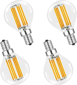 KY LEE LED�d��G45 E14���� �d���F 6W 2700K �L�z���^�C�v �N���V�b�N �I���W�i�������v ���g���d�� ���͋C�d�� �t�B�������gLED�d�� 4�� (ST64-6Wx4-T)
