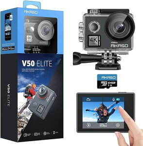 �A�N�V�����J���� 4k60fps V50Elite �^�b�`�X�N���[���� 64GB WiFi���� �������� EIS��Ԃ�␳ 40M�h�� �����J���� �����R���t�� �A�N�V�����J��