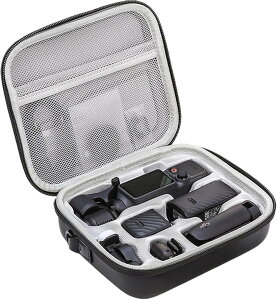DJI Osmo Pocket 4 �N���G�C�^�[ �R���{ �Ή� �L�������O�P�[�X�b�n�[�h�V�F�� ���[�P�[�X�E�g���x���o�b�O�EPocket �{��/�o�b�e���[�n���h��/DJI Mic 3 (�u���b�N, 18.5 x 16 x 6.7 cm)