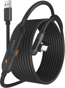 4�ƌ݊������� �����N�P�[�u�� Meta Quest 3S 2 Pico �Q�[��PC Steam VR�p �A�b�v�O���[�h�d�l �V�тȂ���[�d (�u���b�N, 6M)