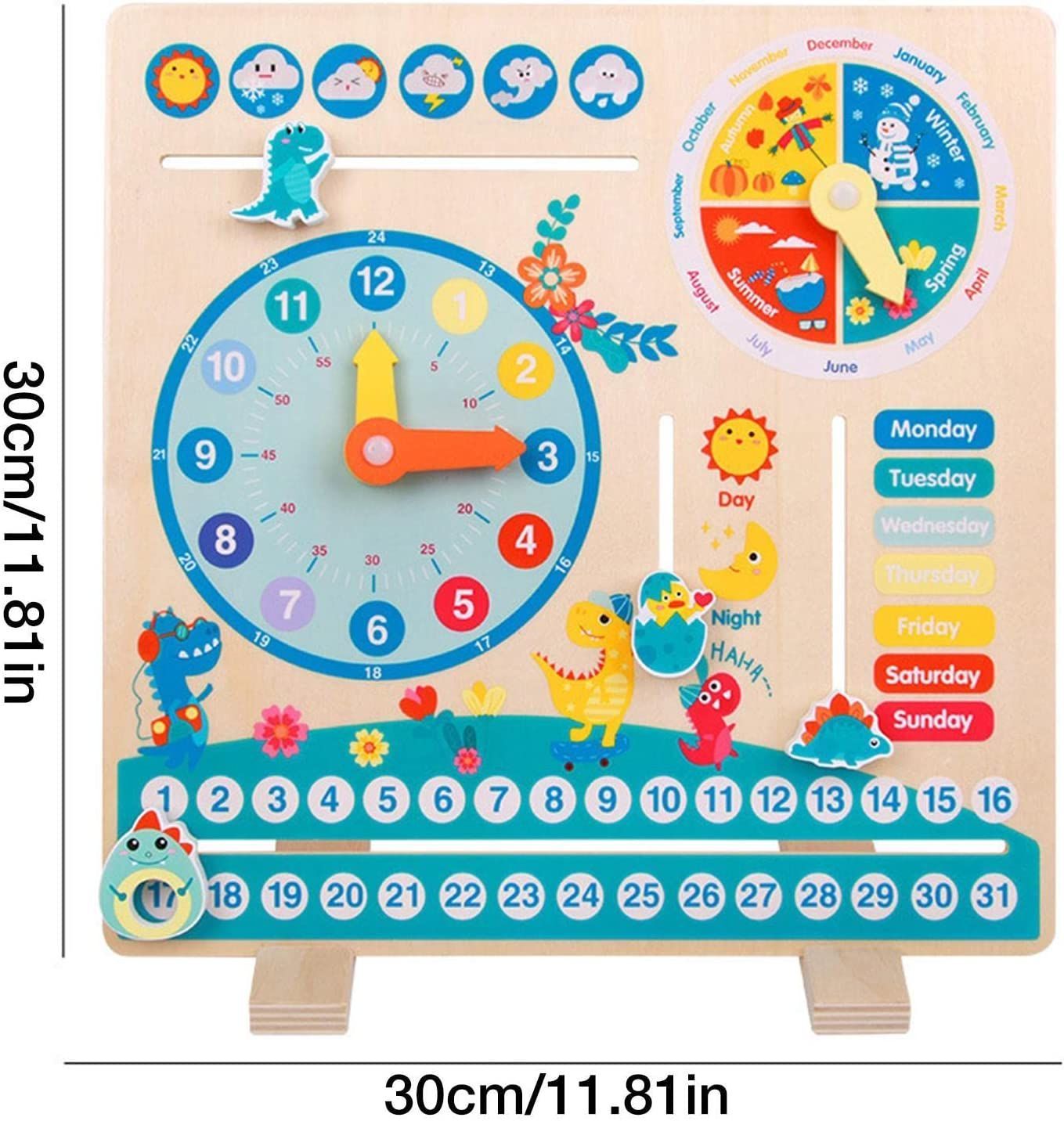 楽天市場】【送料無料】時計のおもちゃ モンテッソーリ 時計 木製