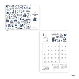 2024Calendar eric 壁掛け 壁掛けカレンダー2024年 スケジュール 新日本カレンダー 書き込み インテリア 令和6年暦 マシュマロポップ