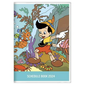 ピノキオ A6マンスリー手帳2024 2024年月間ダイアリー ディズニー サンスター文具 10月始まり キャラクター 令和6年手帖 メール便可 シネマコレクション