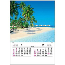 2024 Calendar トーハン DX マリンブルー 壁掛けカレンダー2024年 フィルム フォト トーダン 写真 世界海風景 インテリア 令和6年暦 マシュマロポップ
