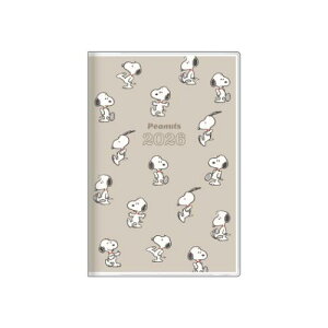 B7マンスリー手帳2026 スヌーピー 2026年月間ダイアリー チラシ ピーナッツ サンスター文具 10月始まり 令和8年手帖 メール便可 マシュマロポップ
