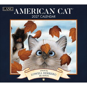 2027 Calendar LANG �����O �Ǌ|���J�����_�[2027�N American Cat Lowell Herrero �n�[�g�A�[�g�R���N�V���� �J���g���[ �˂� �C���e���A �ߘa9�N�� �}�V���}���|�b�v