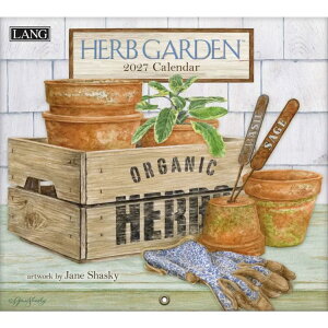 2027 Calendar LANG �����O �Ǌ|���J�����_�[2027�N Herb Garden Jane Shasky �n�[�g�A�[�g�R���N�V���� �J���g���[ ���[�t �C���e���A �ߘa9�N�� �}�V���}���|�b�v