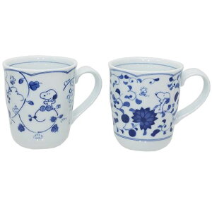 ペアマグ 2個セット 藍唐草 スヌーピー マグカップ ピーナッツ 金正陶器 ギフト 雑貨 日本製食器 ティーンズ ジュニア マシュマロポップ