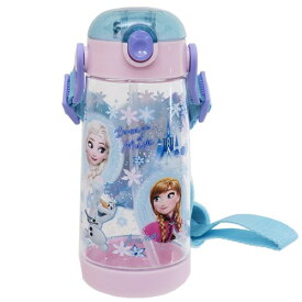 ワンプッシュ クリア ストローボトル FROZEN 19 アナと雪の女王 水筒 ディズニー スケーター 480ml 女の子向け ティーンズ ジュニア マシュマロポップ