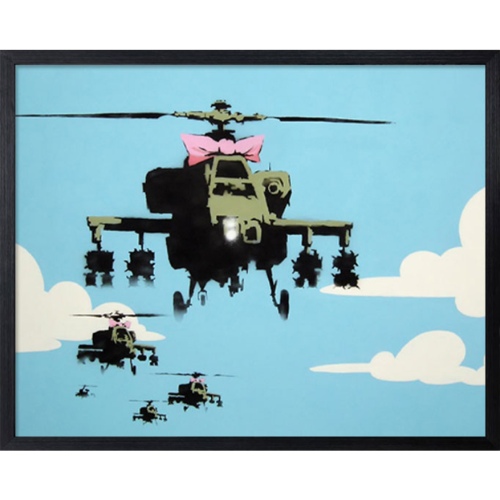 Banksy 完売 Helicopters バンクシー 18％OFF アートフレーム 美工社 IBA-61737 53×43×3.2cm 額付きインテリア通販 インテリア マシュマロポップ 取寄品 額付き マシュマロ