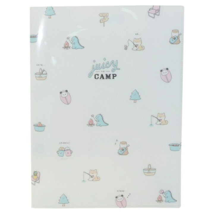 楽天市場 ファスナー付き 6ポケット ファイル クリアファイル ジューシーなキャンプ ちらし かわいい 文房具 カミオジャパン マシュマロポップ ガールズ雑貨通販マシュマロポップ