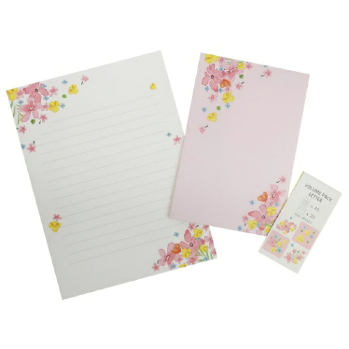 楽天市場 手紙セット ボリュームパック レターセット フラワー アクティブコーポレーション 便箋 封筒 シール かわいい メール便可 マシュマロポップ ガールズ雑貨通販マシュマロポップ