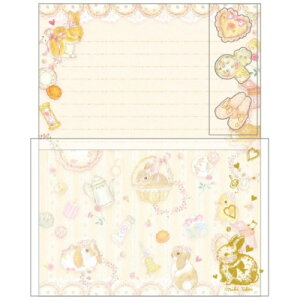 レターセット かわいい たけいみき 手紙セット ラビットルーム クローズピン 便箋&封筒&封シール 大人可愛い ガーリーイラスト メール便可 マシュマロポップ