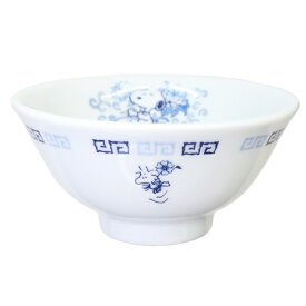 汁椀 スヌーピー 中華スープ碗 ブルーフラワー ピーナッツ 金正陶器 中華食器 マシュマロポップ