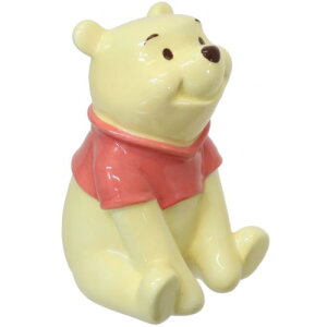 陶器製貯金箱 くまのプーさん セラミックフィギュアバンク おすわり ディズニー サンアート プレゼント マシュマロポップ