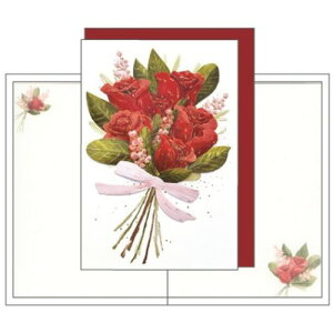 グリーティングカード 多目的カード 赤花束 クローズピン お礼 お祝い メッセージカード 封筒付き メール便可 マシュマロポップ