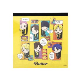 メモ帳 タイニータン スクエアメモ Butter イエロー 新入学 TinyTAN サンスター文具 新学期準備文具 かわいい 商品 メール便可 マシュマロポップ