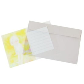 レターセット いわさきちひろ とうめいレターセット Yellow Green Flash 便箋＆封筒 かわいい メール便可 マシュマロポップ