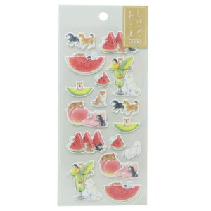 シールシート 村田なつか 夏いろ和風シール しばいぬと夏 フルーツ アクティブコーポレーション デコレーション デコシール かわいい メール便可 マシュマロポップ