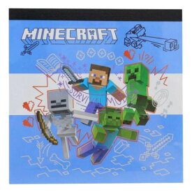 メモ帳 マインクラフト ブロックメモ ブルー Minecraft ケイカンパニー コレクション文具 ゲームメール便可 マシュマロポップ