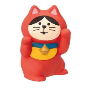 マスコット 福寄せカーニバル 踊る招き猫 左手上げ 赤 福招き concombre デコレ おしゃれ ギフト雑貨 マシュマロポップ