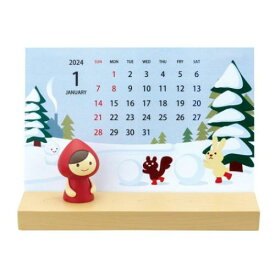 カレンダー カレンダーマスコットセット赤ずきん2024 祝日表記なし デコレ かわいい インテリア グッズ シネマコレクション