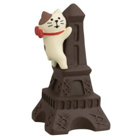 マスコット Bpnjour chocolat エッフェルチョコよじ登り猫 concombre デコレ ミニチュア オブジェ ディスプレイ 置物 マシュマロポップ