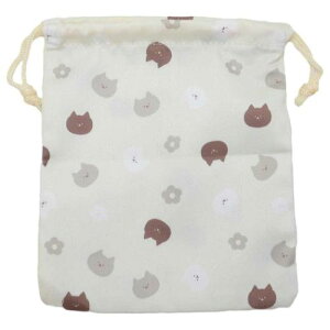 きんちゃく袋 きんちゃくポーチ 巾着S ねこ 新入学 猫 ミントイン 新学期準備 女の子 メール便可 マシュマロポップ