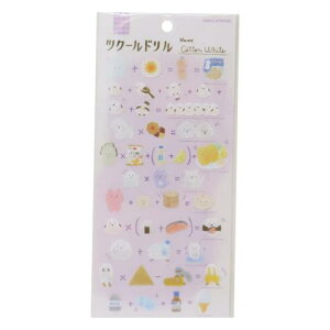 シールシート ツクールドリル COTTON WHITE カミオジャパン デコレーション かわいい メール便可 マシュマロポップ