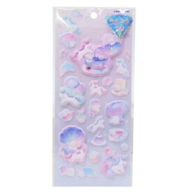 シールシート スーパーもっちりシール CLEAR TEA TIME カミオジャパン デコレーション 立体シール ぷっくりシール かわいい メール便可 マシュマロポップ