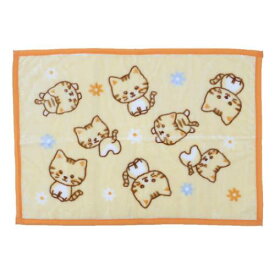 【ポイント10倍 & クーポン！】ひざ掛け毛布 WAKUWAKU ANIMAL マイヤーブランケット チャトラ ねこ 犬飼タオル ウォーマー雑貨 防寒用品 膝掛 かわいい マシュマロポップ