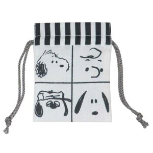 ミニ巾着袋 スヌーピー 豆巾着 BK フェイス ピーナッツ マリモクラフト まめきんちゃく 小物入れ メール便可 マシュマロポップ