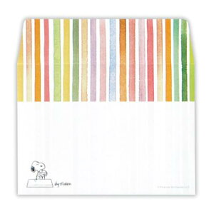 封筒 スヌーピー ひとことふたこと封筒 SN虹ストライプ3 ピーナッツ 日本ホールマーク ミニ封筒 ポチ袋 メール便可 マシュマロポップ