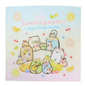 ハンドタオル すみっコぐらし ウォッシュタオル フルーツバケーション サンエックス 犬飼タオル 汗拭きタオル メール便可 マシュマロポップ