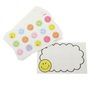 ミニメッセージカード スマイリーフェイス ミニメッセージカード 8枚セット カラフル ANS-27 Smiley Face アクティブコーポレーション 誕生日 メール便可 マシュマロポップ