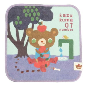 ミニタオル かずくま マイクロファイバーハンカチ かずくま日記7 日繊 汗拭きタオル 絵本メール便可 マシュマロポップ