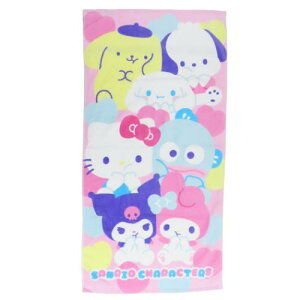 バスタオル サンリオキャラクターズ プリントビッグタオル ぷにきゅきゅ サンリオ 野村タオル 入園入学準備 幼稚園 メール便可 マシュマロポップ