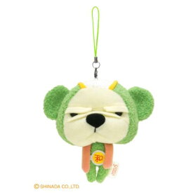 マスコットキーホルダー なぎお ストラップ スーパーなぎおマン ピースグリーン シナダグローバル チャーム ぬいぐるみキーホルダー マシュマロポップ