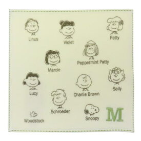 ミニタオル スヌーピー イニシャルミニタオル M ピーナッツ マリモクラフト 汗拭きタオル メール便可 マシュマロポップ