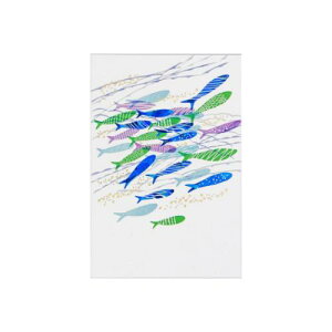 POSTCARD ROKKAKU x misuzu uta みすゞうた ポストカード 1枚入り 大漁 フタバ 箔押し 金子みすゞ グリーティングカード メール便可 マシュマロポップ