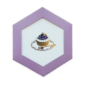 グリーティングカード ROKKAKU CARD メッセージカード ごほうびスイーツ ブルーベリータルト フタバ 箔押し カード&封筒 メール便可 マシュマロポップ