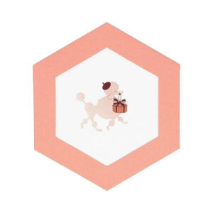 グリーティングカード ROKKAKU CARD メッセージカード DOG'S Party プードル いぬ フタバ イヌ 箔押し カード&封筒 メール便可 マシュマロポップ