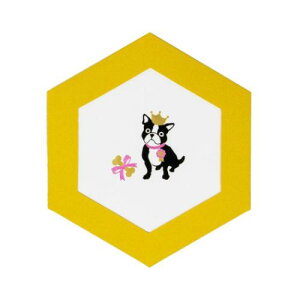 グリーティングカード ROKKAKU CARD メッセージカード DOG'S Party フレンチブルドック いぬ フタバ イヌ 箔押し カード&封筒 メール便可 マシュマロポップ