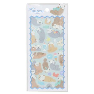 シールシート むぎゅステッカー むぎゅらっこ アニマル クーリア デコレーション デコシール かわいい メール便可 マシュマロポップ