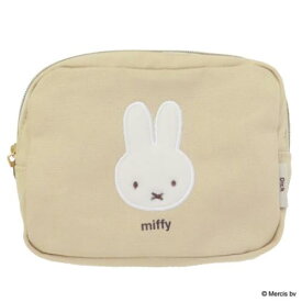 【ポイント10倍 & クーポン！】コスメポーチ ミッフィー スクエアポーチ BRUNA FLUFFY APPLIQUE ディックブルーナ エフエービージャパン 小物入れ メイクポーチ 絵本 マシュマロポップ