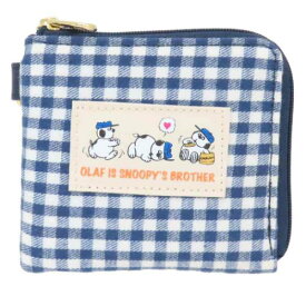 【ポイント10倍 & クーポン！】ミニ財布 スヌーピー ミニウォレット オラフ ネイビーチェックシリーズ ピーナッツ マリモクラフト コンパクト財布 ギフト雑貨 メール便可 マシュマロポップ