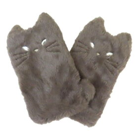 【ポイント10倍 & クーポン！】手袋 ネコファー 指ぬきグローブ ねこ フレンズヒル ウォーマー雑貨 女性 防寒 メール便可 マシュマロポップ